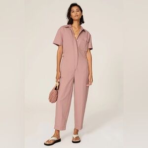 Excellent Club Monaco Blush Pink Utility Jumpsuit Sz 10 Med $248 Flattering Boho